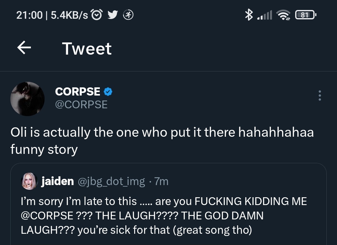NinaMayfair's tweet photo. The delete button is working overtime today Corpse 🙄

Anyways.. everyone say "thank you" to Oli for adding that laugh🫡 https://t.co/tduefS6b4s
