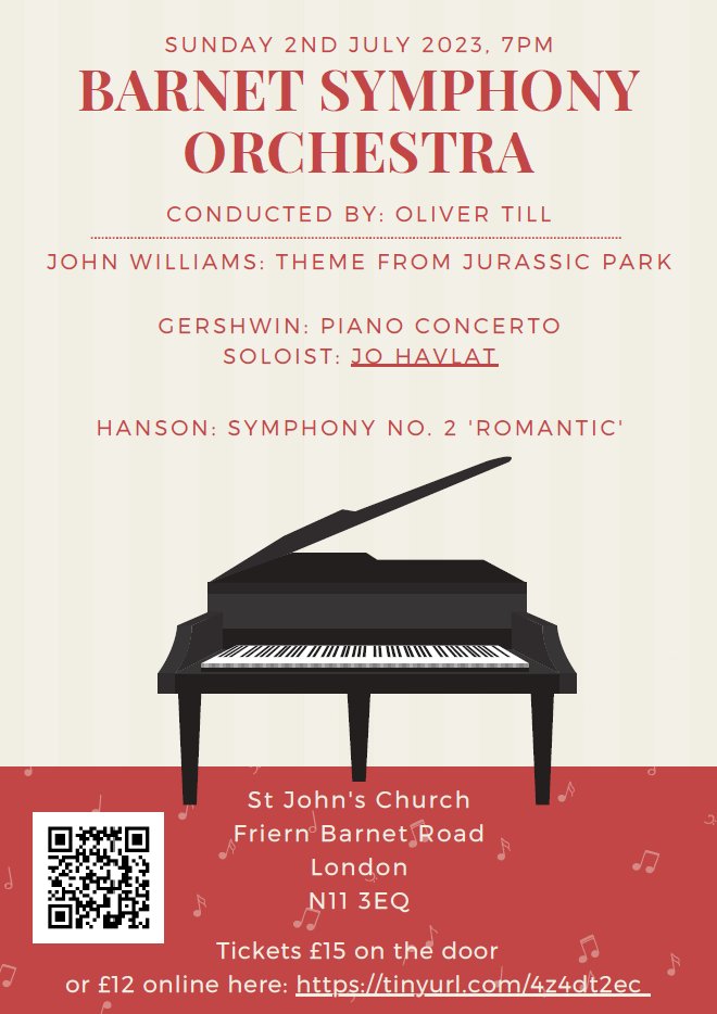 ollietill's tweet photo. Whoooooo @BarnetSymphony and @joseph_havlat will be rocking this programme on SUNDAY - do come if you're in Barnet or nearby!! #JohnWilliams #Gershwin #Hanson Tickets cheaper in advance: https://t.co/KgiGqezRYA https://t.co/TqvdQyxbFm
