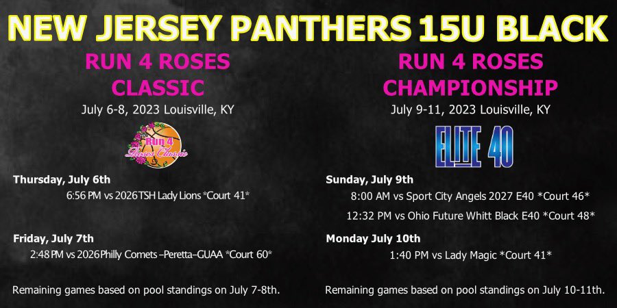 It’s Run 4 Roses time! Can’t wait to compete with @nj_panthers #earnit #Run4Roses @CoachZ_NJP @CoachJordanNJP @CoachCorisdeo