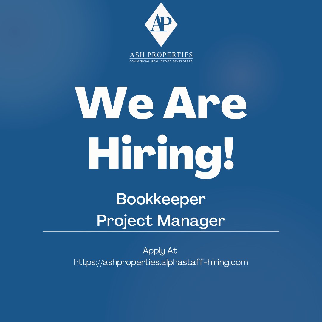 AshProperties's tweet image. We're hiring!! Apply now at ashproperties.alphastaff-hiring.com! 

#AshProperties #CommercialRealEstate #CRE #Hiring #Apply #Jacksonville
