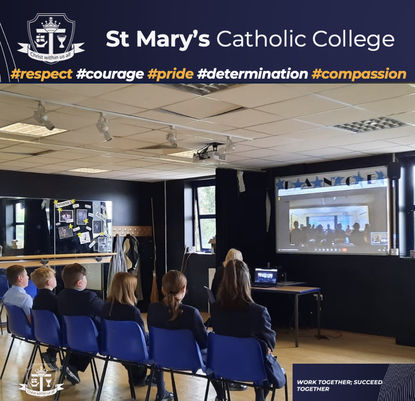 StMarysWallasey's tweet photo. Our current Year 7's have been busy this week Zooming into the primary school classrooms of Year 6 students who will be joining us in September. 🖥️ #welcome #year6 #worktogethersucceedtogether https://t.co/w79QYSxQJn