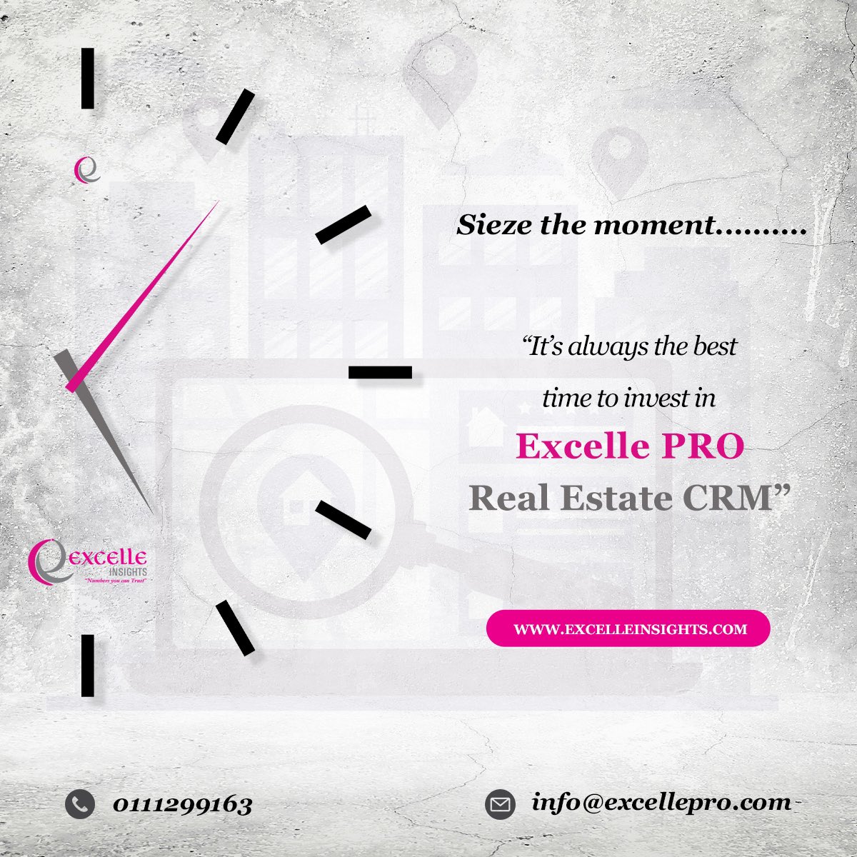 excelleinsights's tweet image. The clock is ticking, and the best time to invest in Excelle PRO CRM is now⏰💪 
Experience the power of efficiency and watch your real estate endeavors thrive! #ExcellePROCRM #InvestSmart
&quot;Don&apos;t let time slip away #RealEstate #Excelleinsights #realestatecrm #realestate#software