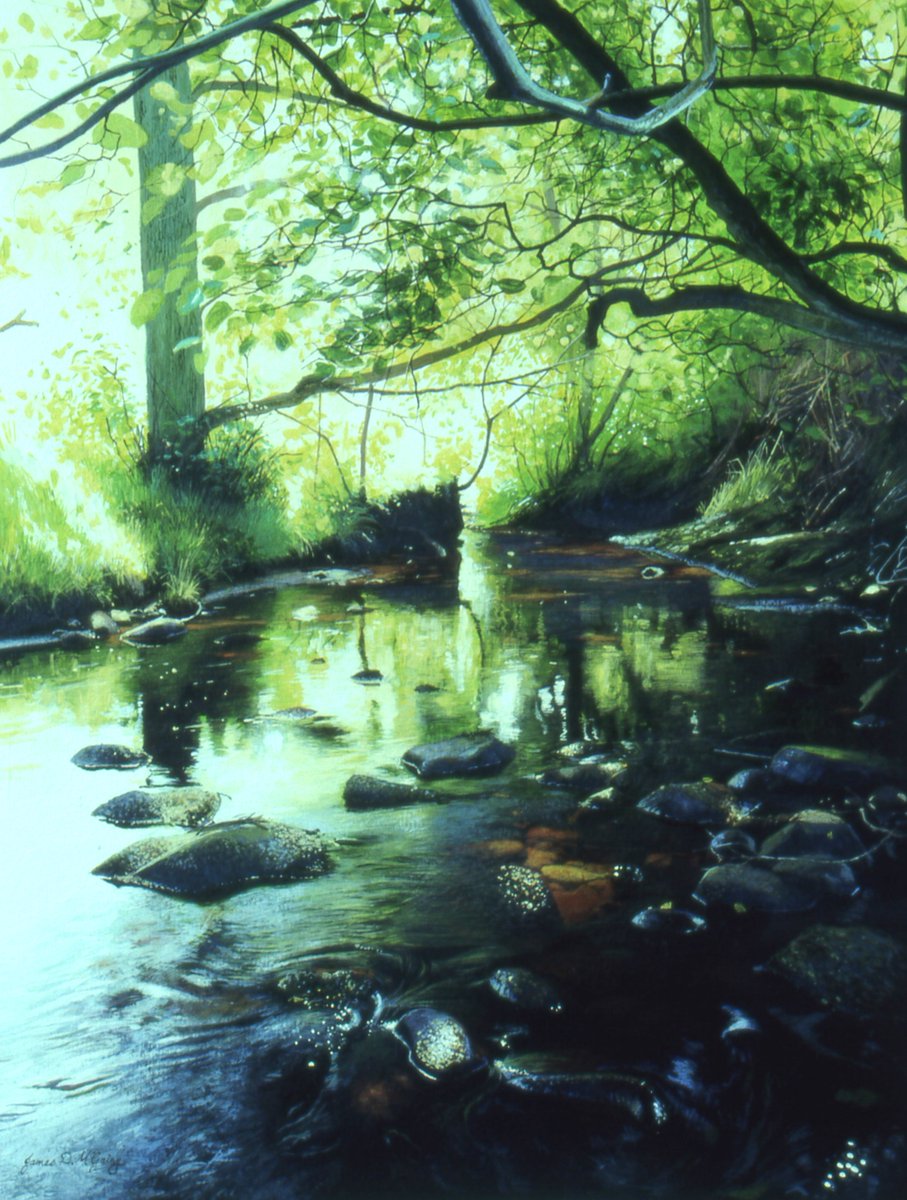 Green Canopy. Acrylic on stretched cold pressed paper #painting #landscapepainting #NorthYorkMoors #Yorkshire #acrylicpainting