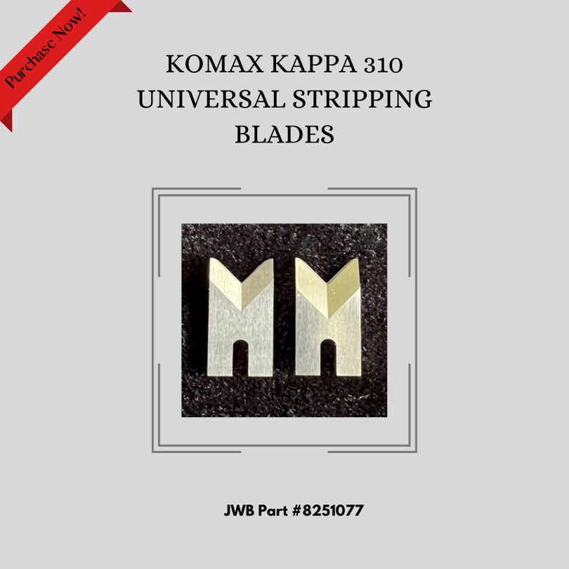 Purchase Today 🎉 The Komax Kappa 310 machine uses a single set Universal stripping blades to remove insulation from the wire.

These blades are sold as a pair.

Purchase Link:
bit.ly/KOMAX310