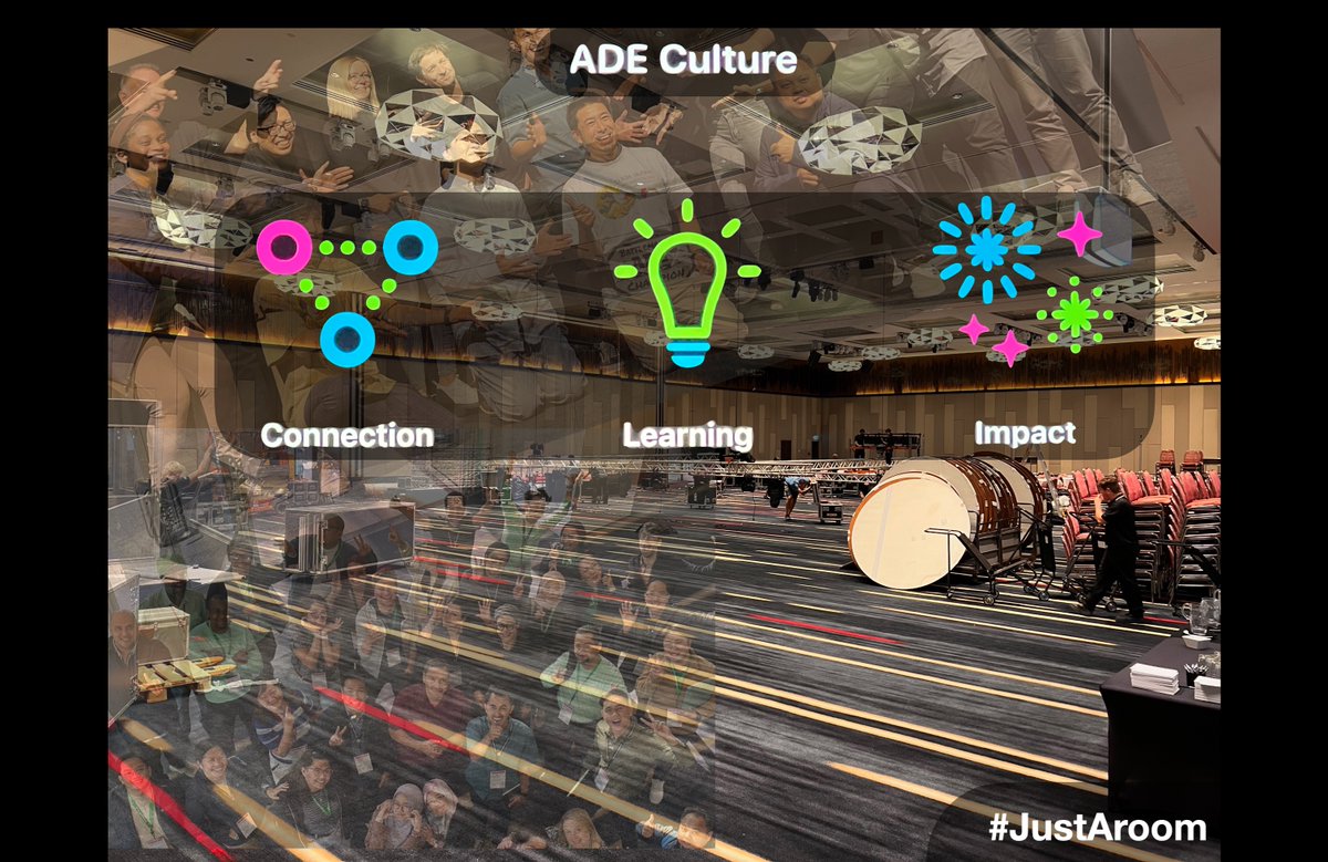 As I stumbled upon the  breaking down of the #ADE2023 ballroom, I am reminded that it was just a room. All of that #Inspiration. Those *connections*, the #learning,  new confidence & the future #impact.  it was not the room,  It was the people & our awesome #AppleEDUchat spirit!