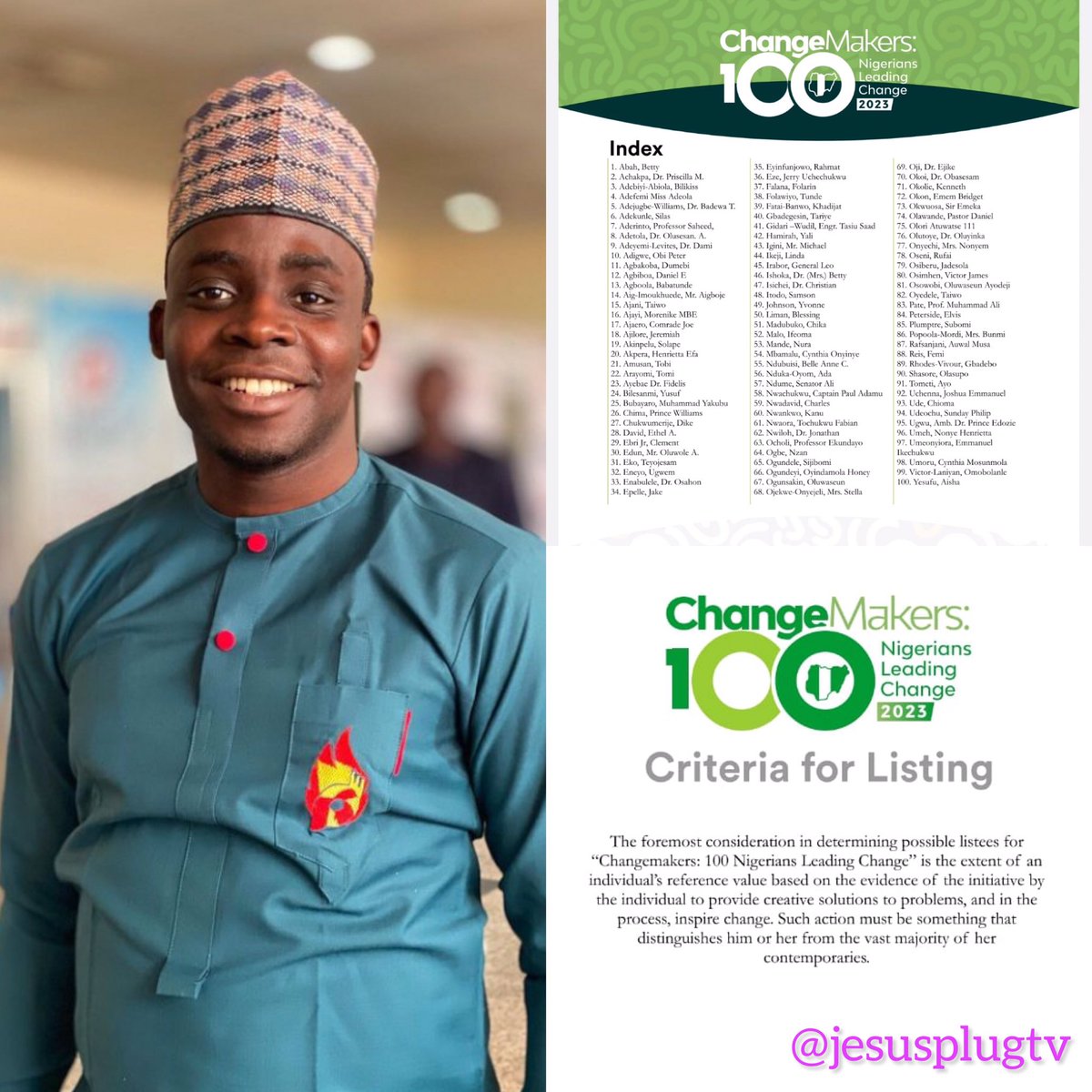 jesusplugtv's tweet photo. 📰 P Daniel Olawande Listed Amongst The Top 100 Change Makers In Nigeria For 2023
Congratulations, sir @pdanielolawande 👏🏼
#top100 #Jesus #changemakers
#pdaniel #olawande #theenvoys
#globalfire #fire #Jesusplug https://t.co/vIPu8whcDb
