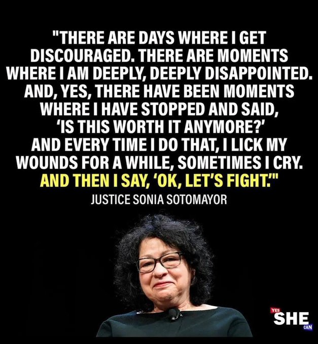 Justice Sonia Sotomayor

“Today, this Court stands in the way and rolls back decades of precedent and momentous progress.

It holds that race can no longer be used in a limited way in college admissions to achieve such critical benefits.

Entrenched racial inequality remains a…