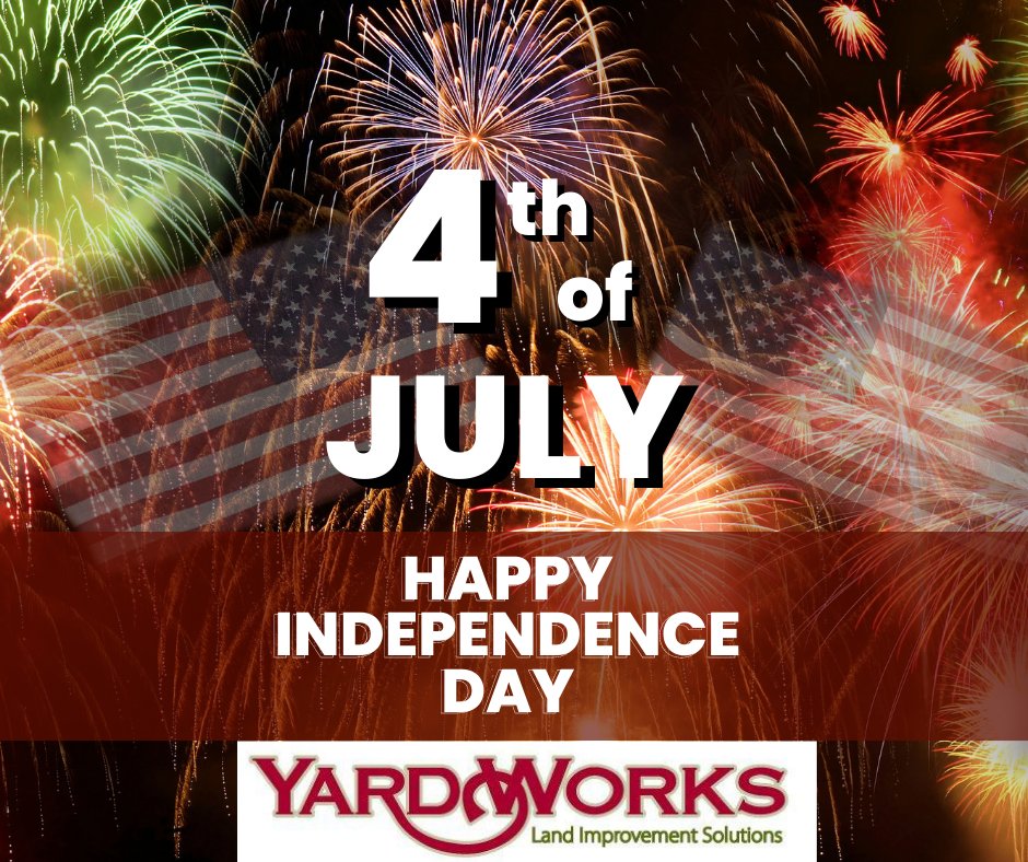 Good afternoon, 
We would like to wish you all a happy 4th of July from our family to yours. We hope you all can enjoy time spent with friends and family. Please stay safe during this weekend. We look forward to seeing you on Wednesday. 
#yardworks#4thofjuly#independanceday