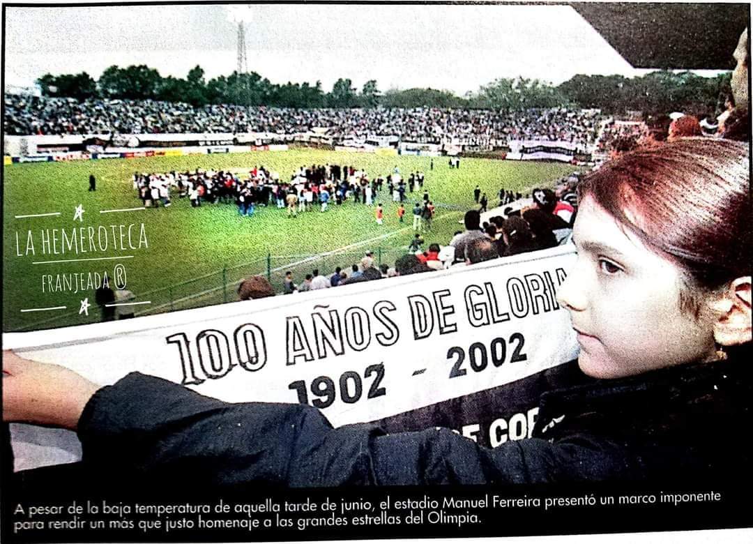 #UnDiaComoHoy 

El domingo 30 de Junio pero del año 2002, <a href="/elClubOlimpia/">Club Olimpia</a> 
 iniciaba los festejos por el centenario, a celebrarse el 25 de julio de aquel año.