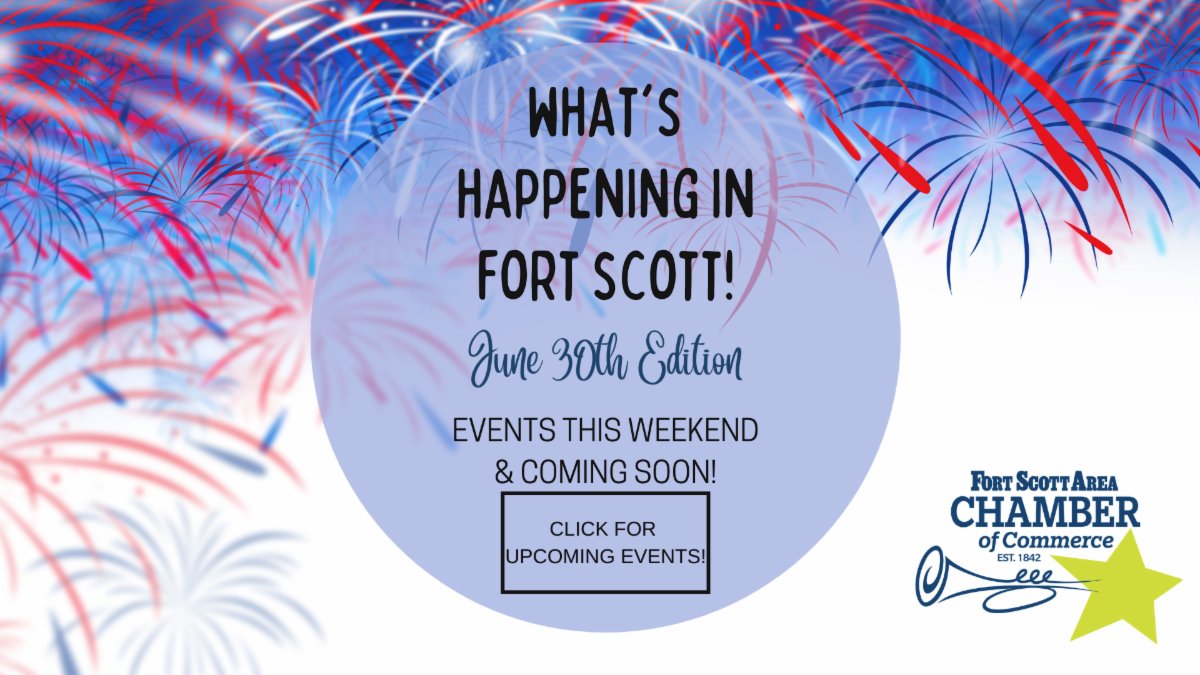 l2madison's tweet photo. What's Happening in Fort Scott! June 30th Edition. Click here for all to see and do in Fort Scott! The Fort Scott Area Chamber of Commerce hopes that everyone has a happy and safe 4th of July! https://t.co/2xTycgxOMs
https://t.co/JCtJpMrPix https://t.co/It4zewm4LU
