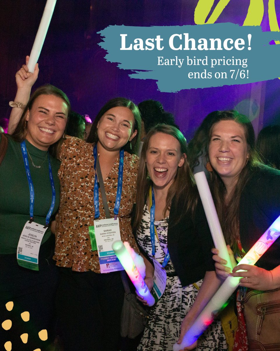 Fight off FOMO and get in on the excitement! 🪩🩺 Only one week left to snag the early bird pricing for #AAFPNC. Lock in your spot now! ⏰🔒