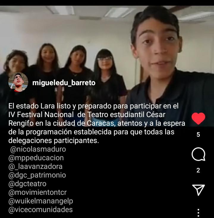 MerlyColteatro's tweet photo. Estudiantes de la Delegación del estado Lara listos https://t.co/Vw72wAM4HS