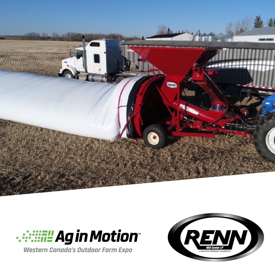 rennmillcenter's tweet photo. Visit us at @AginMotion from July 18-20. RENN will be on site to show you the RGB 1016T and RGB 1020C grain baggers and the FBU 1014 unloader.
Find us in the southeastern corner of #AIM grounds.
#RENN #AIM23 #CdnAg #SaskAg #WestCanAg #Grainbagger https://t.co/HBEmIubITS