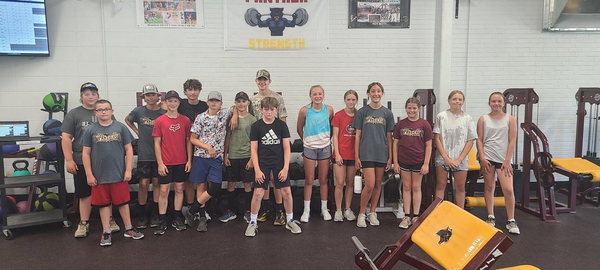 Panther__SC's tweet photo. Panther S &amp; C completed Week 4 of their summer programming today. Red, White and Blue theme for the day! Great idea @HunterHaggs

Dead week starts this weekend so we will see you all July 10th! 

Go Panthers! https://t.co/i9Q8hq86hg