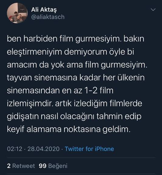 nolan yerine wong kar wai izliyor diye kendini 🌹le cinéphile🌹 sananların ucubelik seviyesi;