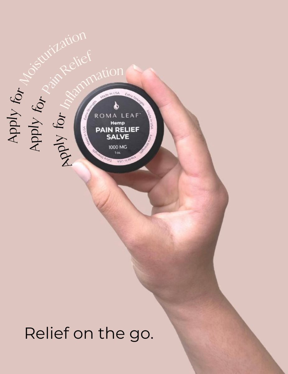 RomaLeaf's tweet photo. Shop our Pain Relief Balms/Salves, the perfect addition to you routine in providing comfort and relief to help you take on your day! 🖤 ⁠

Each Pain Balm is equipped with 1000mg of CBD, to provide a powerful boost on the go, for your summer travels ☀️ ⁠ #health #selfcare https://t.co/qThwcZoA9A