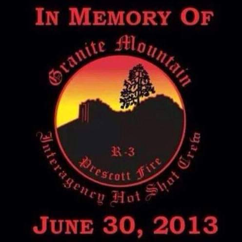 FireAviationNPS's tweet photo. Today marks the 10-year anniversary of the loss of 19 Granite Mountain Hotshots on the Yarnell Hill fire in AZ and the first day of the #WeekofRemembrance to honor the fallen. Take some time today to read through the resources from 6 minutes for safety: https://t.co/F1TgPxnw0P https://t.co/HBBGmZcWM7