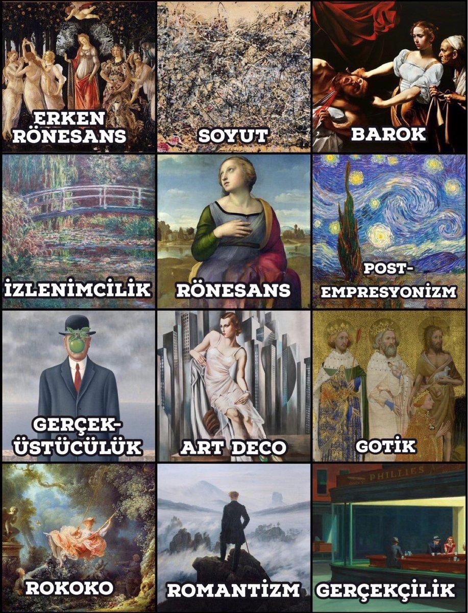 dusunbildergisi's tweet photo. Sanat ve akımları! https://t.co/3wSEaZShaP