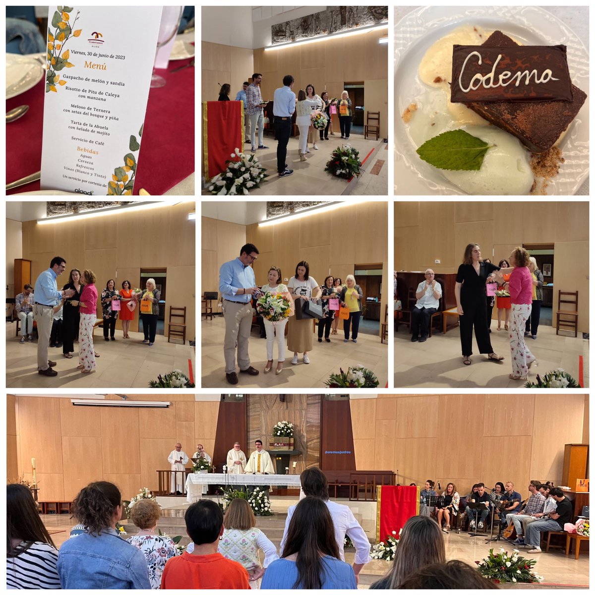 Último día del curso 🔚 con eucaristía ✝️🙏🏻 y mesa compartida 🍽️ en #Codema. Hemos celebrado 🎈🎁🎏🎉🎊 las jubilaciones de Rosa González y Carmen Oca, y agradecido la labor directiva de Sonia Álvarez <a href="/msoniaaf/">Sonia</a> 👏👏👏. <a href="/cmfsantiago/">Claretianos Santiago</a> <a href="/PedagogicosS/">Pedagogicos Claretianos de Santiago</a> <a href="/EC_Asturias/">EC Asturias</a> <a href="/ETCMFSANTIAGO/">Colegios Claretianos Stg</a>