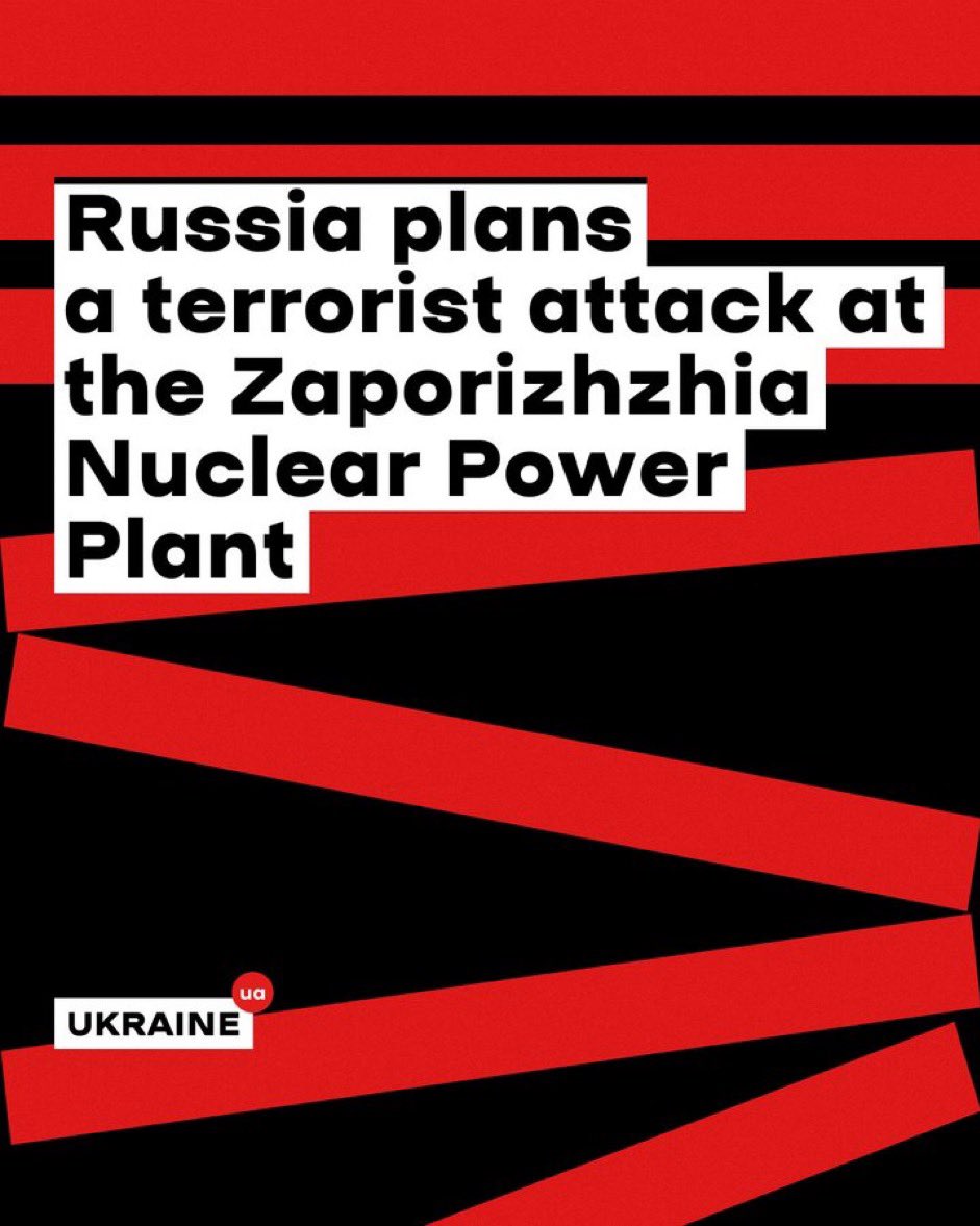 ChakhoyanAndrew's tweet photo. We have no right to pretend not to know what russia is going to do:
🔴 in 2014 russia said it didn’t know anything about “little green men” in Crimea, except that they knew & we knew these were russian soldiers
🔴 russia said it didn’t hit #MH17, except that it did
🔴 russia, according to the kremlin, is not targeting civilian infrastructure, but every other day we learn of yet another restaurant, hospital, apartment blocks hit by a russian missile
🔴 russia claims that it didn’t blow up Kakhovka dam, but it was russia that controlled the site, loaded the dam with explosives, detonated it, and gained military advantage from this catastrophe.
☢️ russia now says that it’s not going to blow up #Zaporizhzhia nuclear power plant, yet it is evacuating its personnel from the site it occupied for over a year. 
☢️☢️☢️ MAKE NO MISTAKE, russia WILL TRIGGER A NUCLEAR CALAMITY IN EUROPE if the Free World doesn’t stop russia NOW ☢️☢️☢️