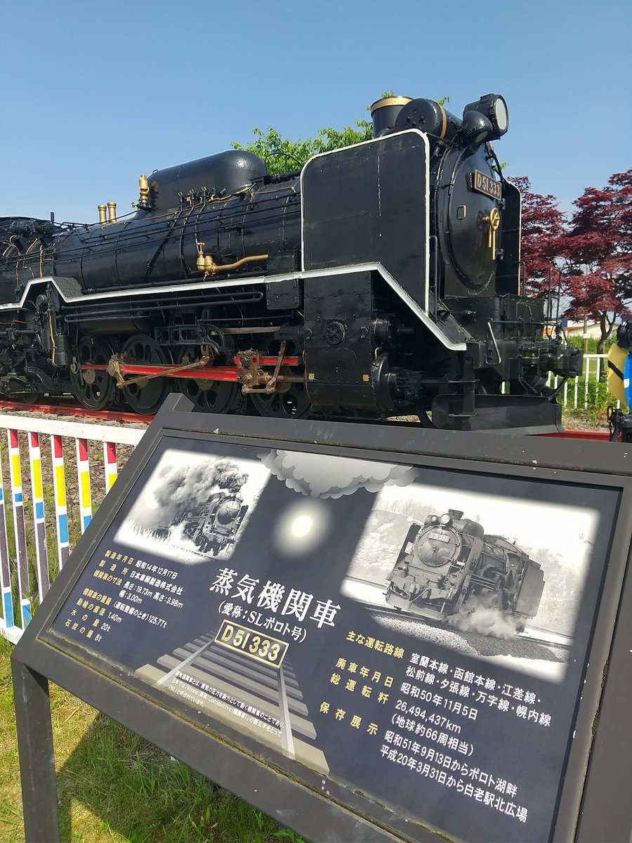 メロスは喜んだ‼️😊#蒸気機関車 #d51 333号機 #保存車両 #白老 #白老