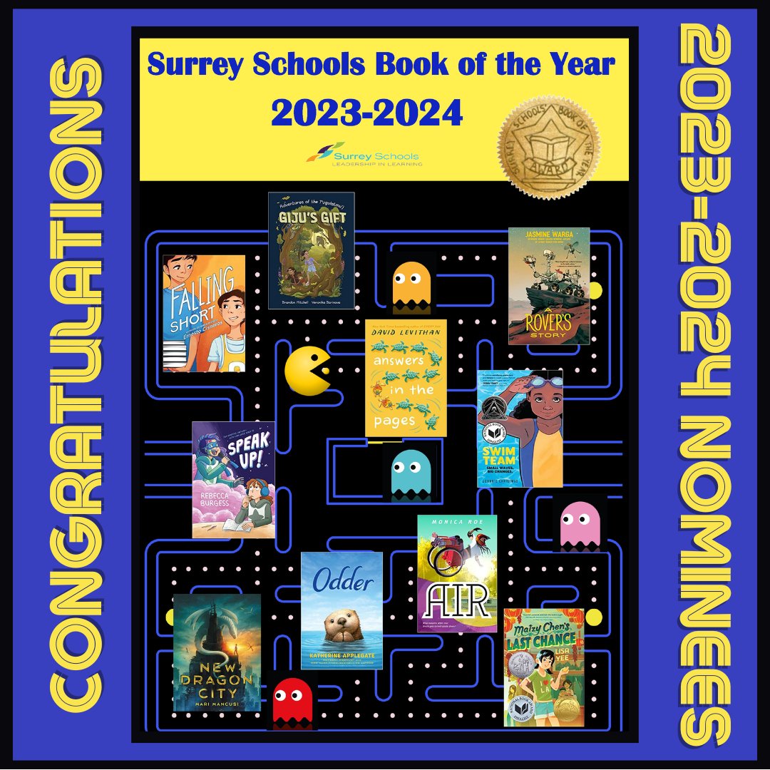 We’re pleased to announce the upcoming #SSBOY nominees for the 2023-2024 school year. Thousands of students will have a chance to read and vote on their favourite book. thessboy.weebly.com #sd36TL #sd36learn @surreybctla #middlegradebooks #kidlit #happyreading