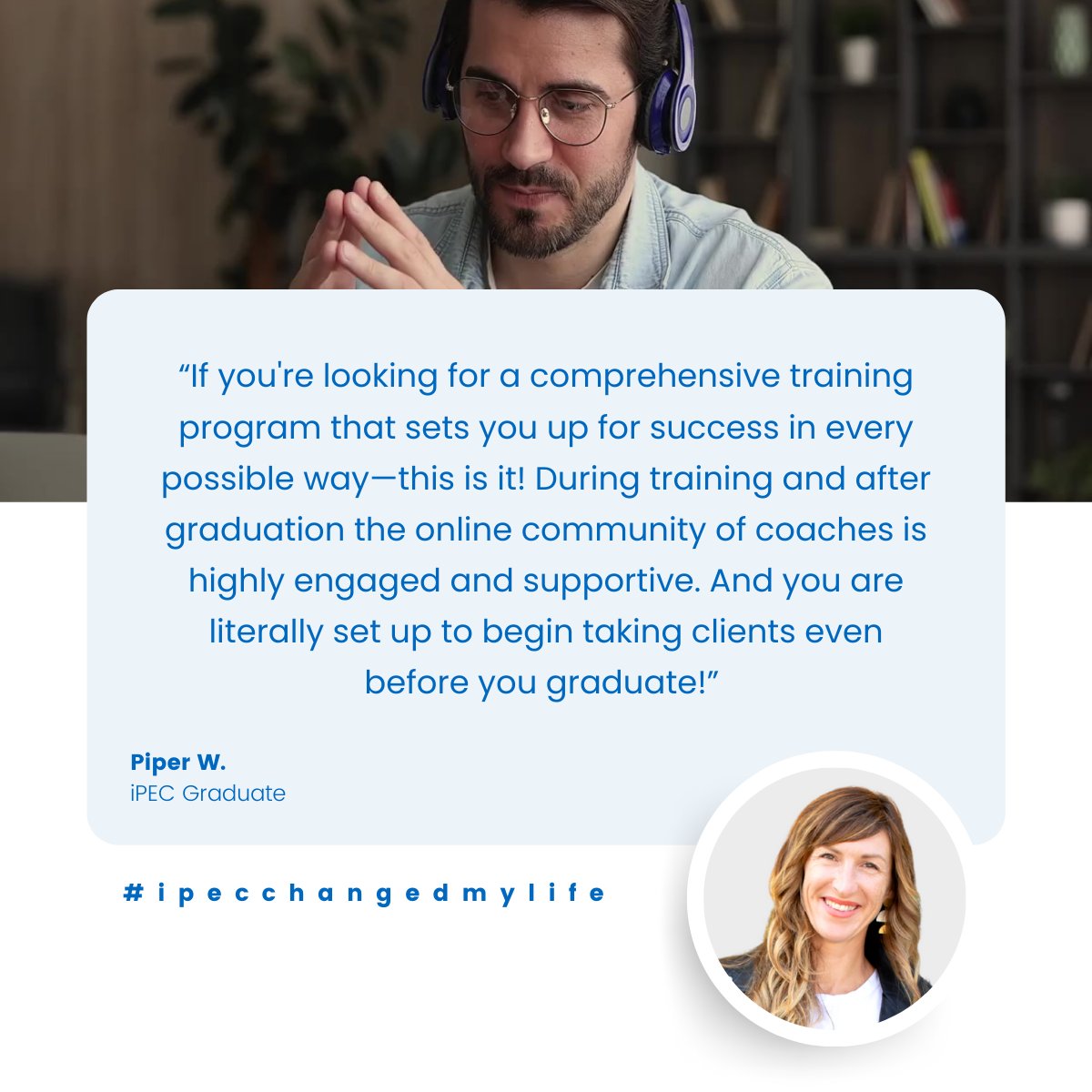 Thank you, Piper, for your thoughtful review of your iPEC experience! ⭐️

Are you a graduate of iPEC? By leaving a review on Google, you can help others discover the life-changing opportunities that await them with iPEC. Share your review here: bit.ly/ipec-google-re…