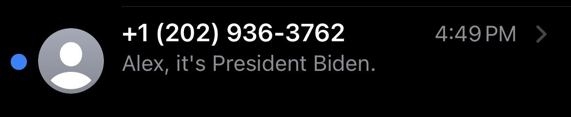 Is that Joseph freaking Biden texting me? Bro, get your butt over to my place so we can do keg stands. You still dating Jill? Its been way too long! Hope you are well dude, seriously. Yea I’m in New York now. It’s tough but so worth it. Call me. I miss you so so so much.