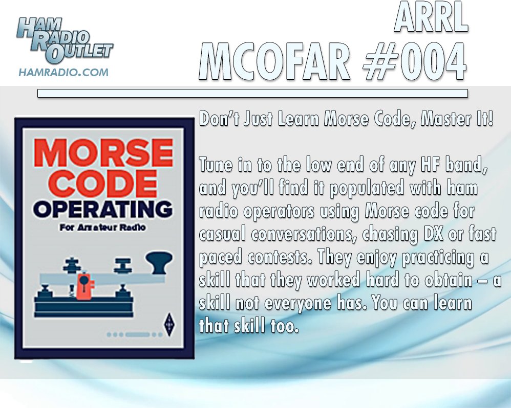 HamRadioOutlet's tweet photo. Morse Code Operating for Amateur Radio. your introduction into the fascinating world of radio communication by Morse code. Don’t Just Learn Morse Code, Master It!
Info: https://t.co/DYCnP8UKuu
All products here: https://t.co/uAjxJmV5N8
#HamRadioOutlet #HRO #amateurradio #hamradio https://t.co/OK7BkXccen