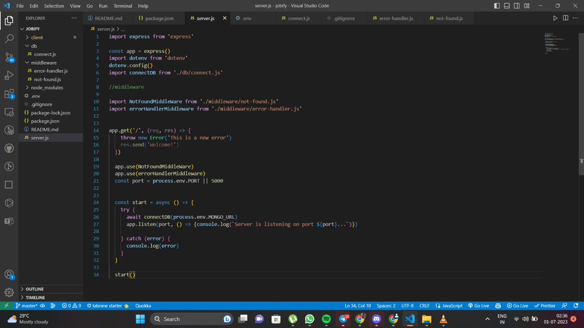 #Day6 of #100DaysOfCode 

Started setting up the Server.js file
using NodeJs and MongoDB