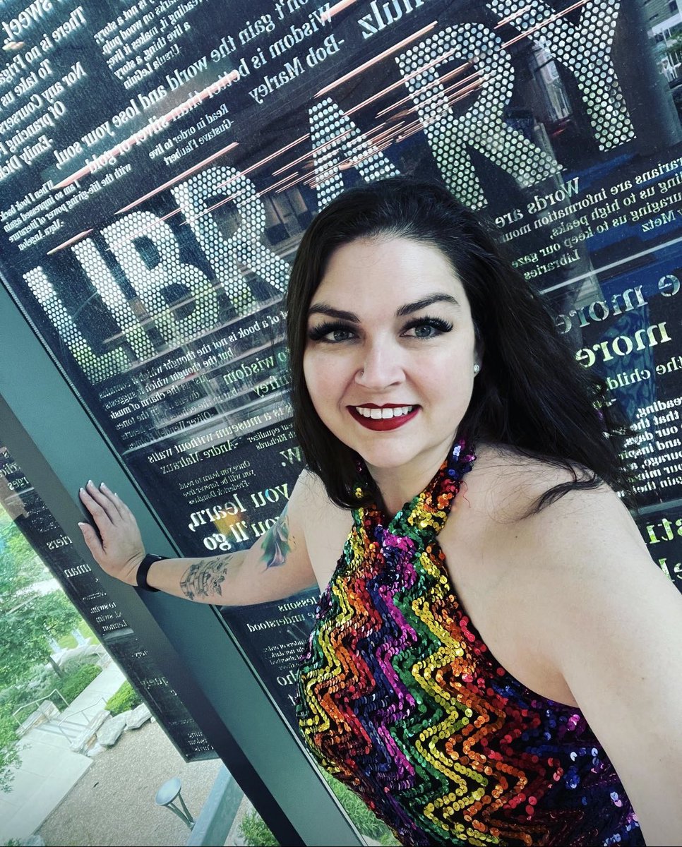Closing out #PrideMonth with a throwback to the Prom Photoshoot we did at @austinpubliclibrary with @kellyyanghk during #TXLA23! This rainbow sequined dress is perfect for Pride and the Austin Public Library is the perfect set up to #ReadTheRainbow! #pride
