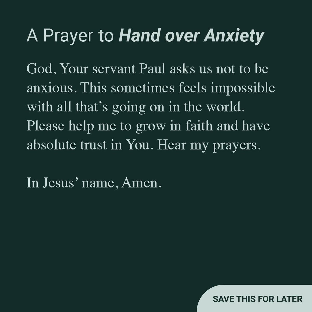 YouVersion's tweet photo. How can you give your fears or anxieties over to God? https://t.co/p8LXqIJWeN