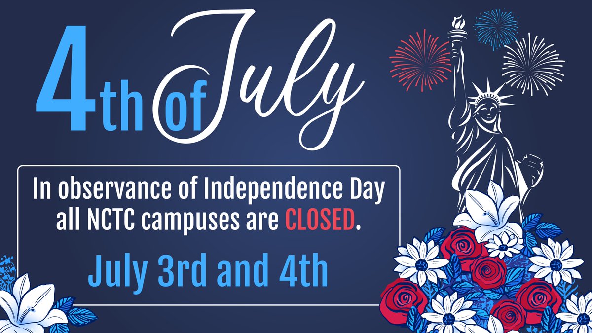 Wishing you a happy and safe Fourth of July weekend! 🎆 

We'll be taking time off to celebrate with you, so our campuses will be closed on July 3rd & 4th. Have a great day, and don't forget to share the fireworks photos! 💥 #Happy4thofJuly
