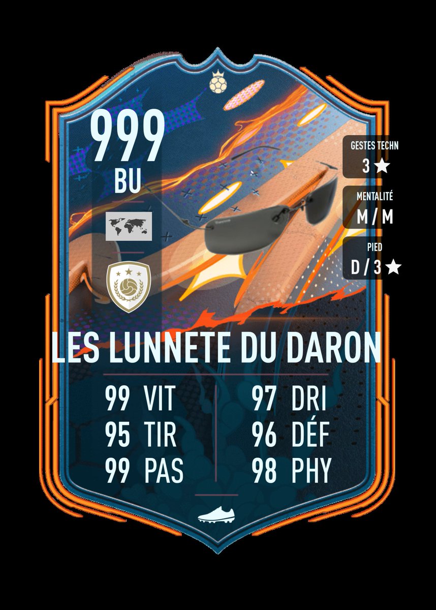 69_kilyan84942's tweet photo. Les lunette du daron vont signé à l'olympique de Marseille pour un contrat de 2 ans cela permettra au joueur de mieux voir et de cadrer la cage #Tweete #blague #cardfut # incroyable https://t.co/QXcWR3RtLc