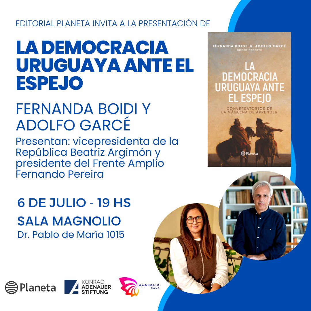 El 6 de julio se presenta: "La democracia uruguaya ante el espejo”. Libro coordinado por <a href="/fernandaboidi/">Maria Fernanda Boidi</a> y Adolfo Garce y que es el resultado de varios años de conversatorios del proyecto La Máquina de Aprender.