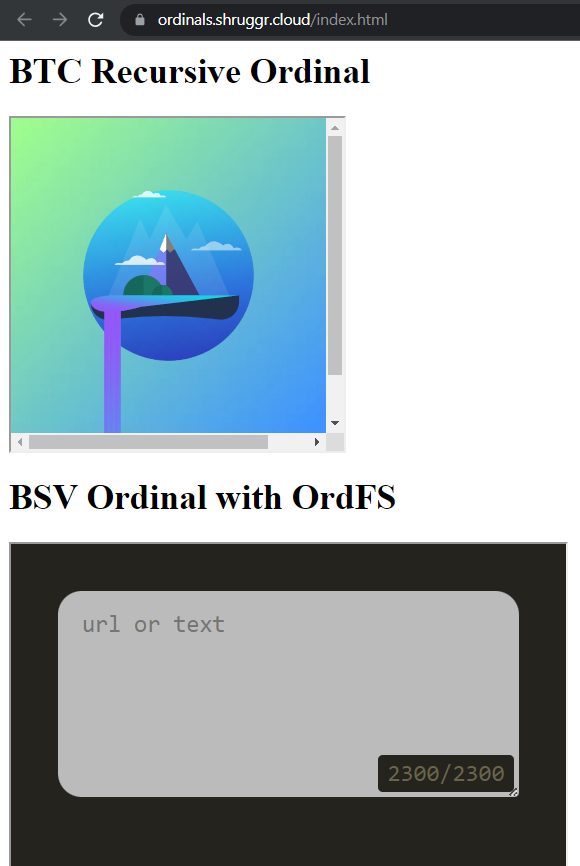 1SatOrdinals's tweet photo. 😲 Shit just got real in #Ordinals land.

Your eyes do not deceive. 

DNS record -> HTML inscription w references to two other ordinals. One recursive ord on $BTC, and another on $BSV.

Let that sink in...

@shruggr
https://t.co/gxGm016GIJ https://t.co/TM64I9IHGQ