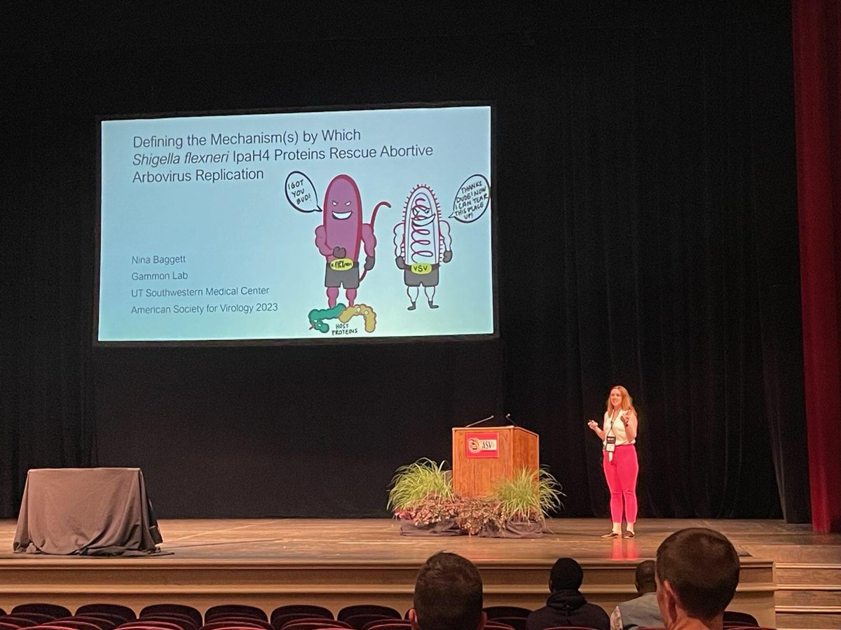 GammonLab's tweet photo. As #ASV2023 comes to a close, I'd like to congratulate two students in the lab! Emily Rex on her Flash-Talk and poster as well as @ScienceyNina on her oral presentation in the Arboviruses section. https://t.co/lJeuHTHGd7