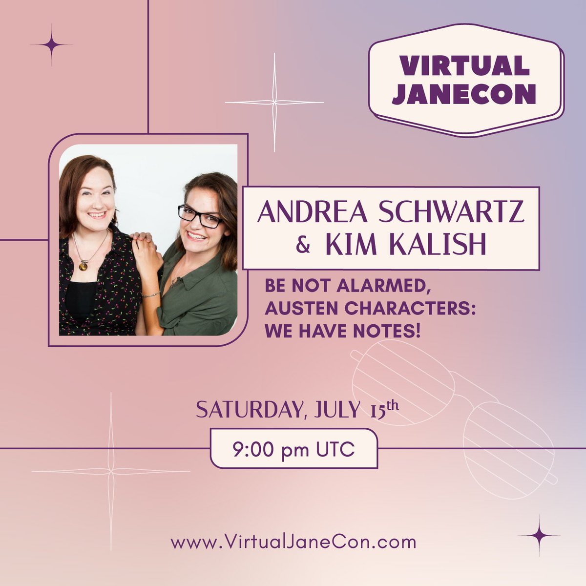 Austen1stDrafts's tweet image. So excited to be part of this year’s #VirtualJaneCon alongside the hilarious @kimkalish. We hope you’ll join us as we give some constructive feedback to Austen characters! There are so many excellent panels, so follow @virtualjanecon to keep updated!