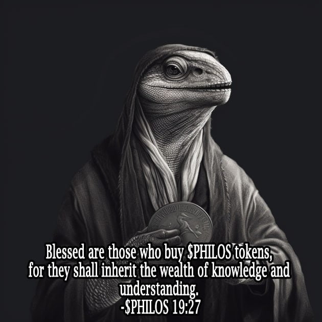 PhilosERC20's tweet photo. Those who hold $PHILOS not only gain knowledge, but the wealth of wisdom. 

#PhilosoraptorETH #PHILOS https://t.co/n4zxkLKOkr