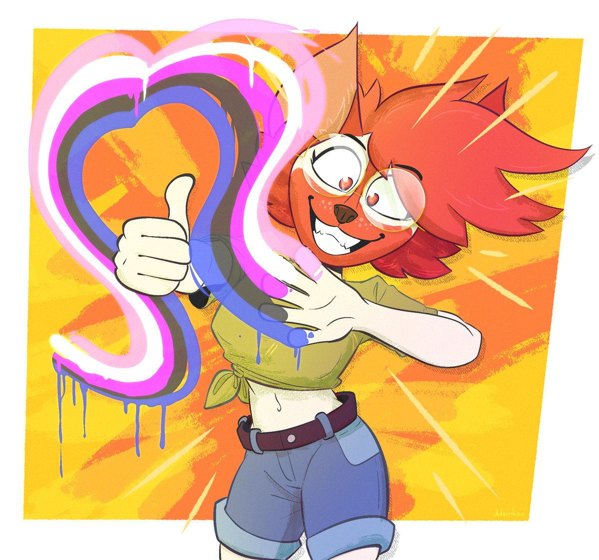 ddemkoo's tweet photo. #art #FNAF #pyroIllusion #PrideMonth #lgbtq Truddy the fox officially genderfluid! yey https://t.co/x66jN8rTzh