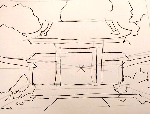 #1日1模写 Ⅲ　186/365
今日は人物と山門でした✨
スレンダーなお姉さんも、ふくよかな
お姉さんも、みんな美しい！🥳🥰😅💕
#無煙マッチ https://t.co/a2fgWchEaF