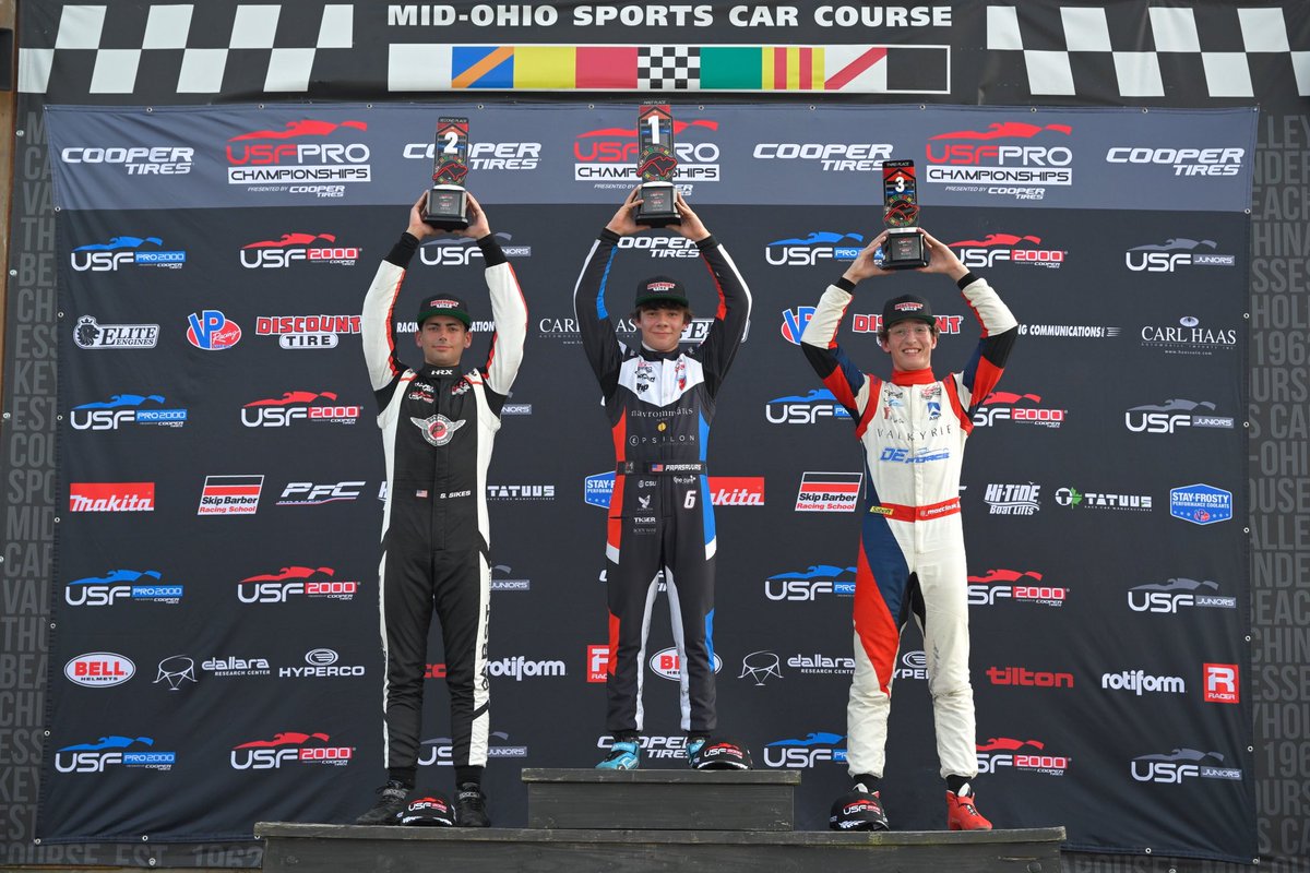PabstRacing's tweet image. There’s a new points leader in town!!!!!

@simonsikes scores a solid P2 in race #1 and takes over the @USF2000 points championship! Let’s go!

#USFPro | #TeamCooperTire | #MidOhioGP 
@TeamCooperTire | @USFProChamps | @Mid_Ohio | @DiscountTire