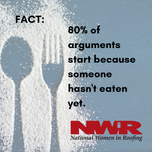 NatlWomeninRoof's tweet image. #Fact! 80% of #arguments start because someone hasn't eaten yet. 😆 😂 🤣 Hope everyone enjoys the #4thofjulyweekend with some fun and most importantly, some food! #dontbehangry #enjoytheweekend #foodandfriends #familyandfriends #nwir #hangry #fourthofjuly #happy4thofjuly