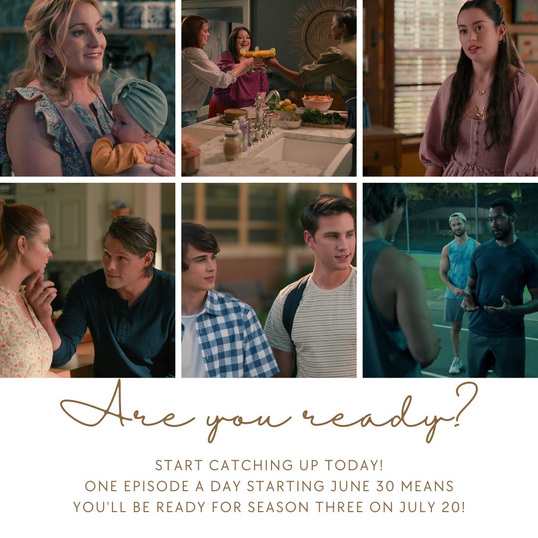 Are you ready? 🌸 If you watch one episode a day, starting today (June 30), you'll be all caught up for the Season Three premiere on July 20! Celebrate all the work the amazing writers, actors, and crew have given to Serenity over the years. #UnionStrong #SweetMagnolias