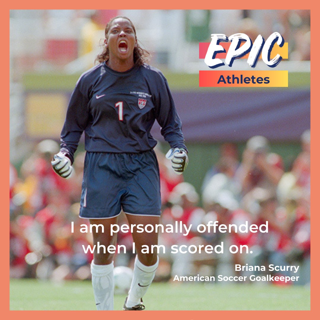 EPIC_4_Girls's tweet photo. At the heart of what we do is our commitment to confidence building. American Soccer Goalkeeper Briana Scurry's confidence was undeniable!  #epicforgirls #girlsinsports #GirlsOfColor #equityinsports #epicfemaleathletes https://t.co/eMMWuT1CGZ