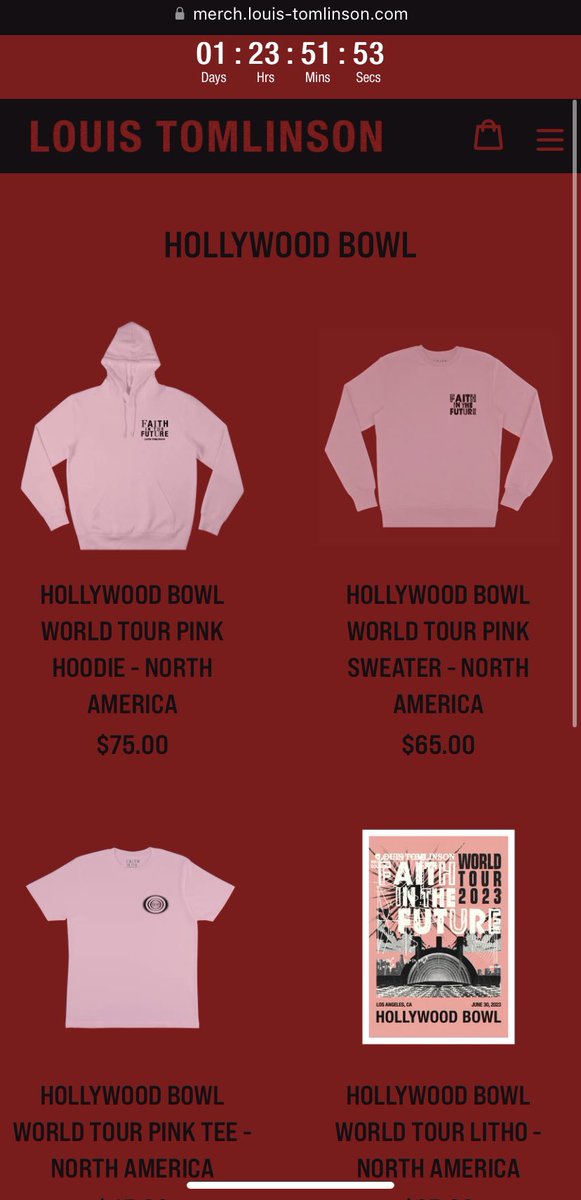 Louis Tomlinson Merch Hollywood Bowl World Tour Pink Shirt, hoodie,  longsleeve, sweater