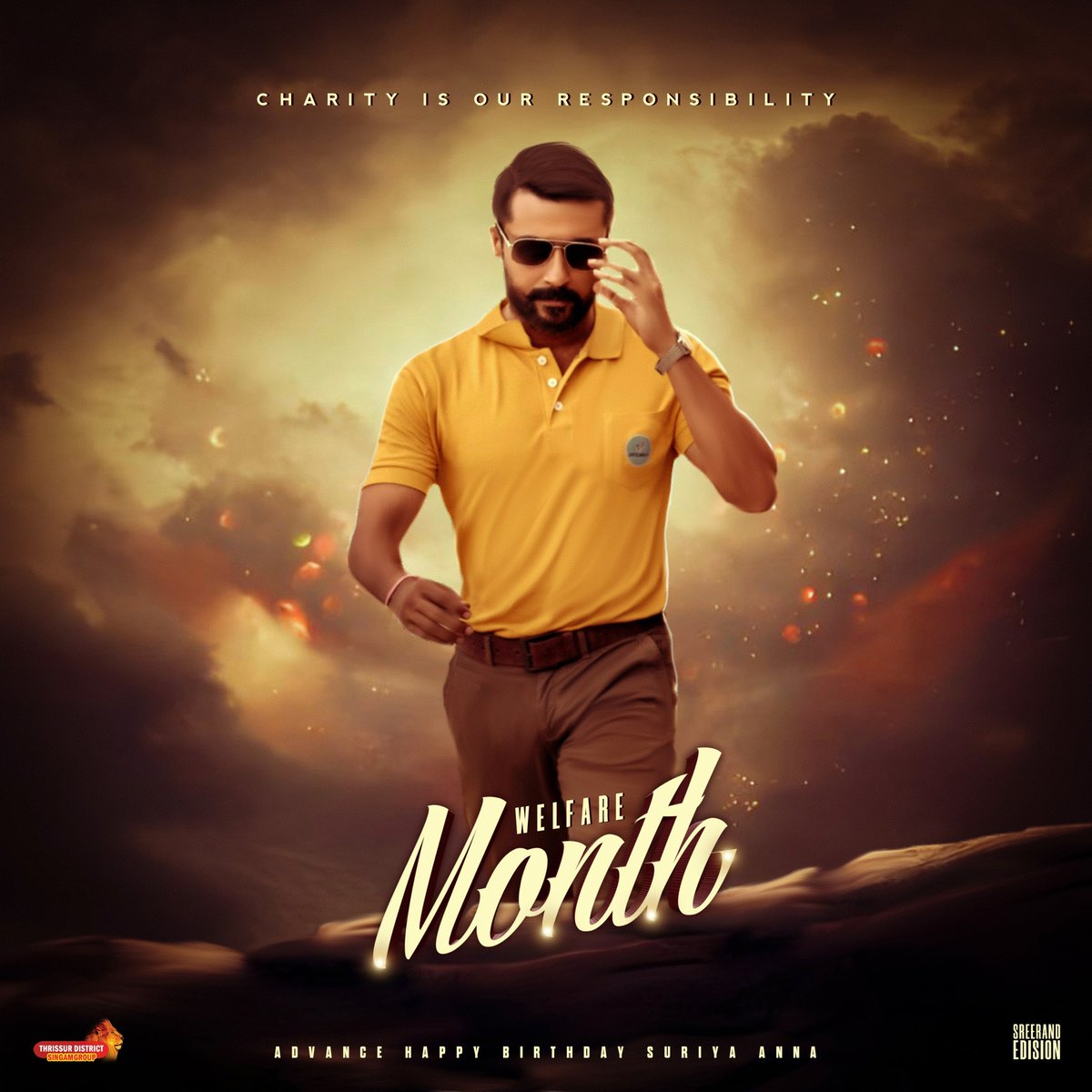 SingamGrouptvm's tweet photo. Since our beloved @Suriya_offl anna's birthday month has started, We are so much excited to launch the Common Dp Of Our #SingamSuriya Anna . 

Design @Sreerandedision

This is just an beginning. Our mission is not accomplished, lot's more to come.

@rajsekarpandian #Kanguva https://t.co/A0QykFwf6X