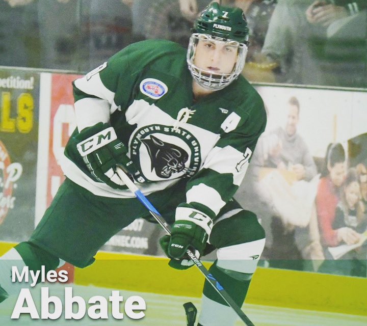 PSUMensHockey1's tweet photo. Congratulations to Myles Abbate for signing with the Worcester Railers of the ECHL today. We’re so proud of you! #family #pantherpride https://t.co/QHYmQkadov