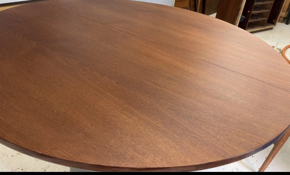 Latest project - reviving a hard-lived RS Associates teak dining table.