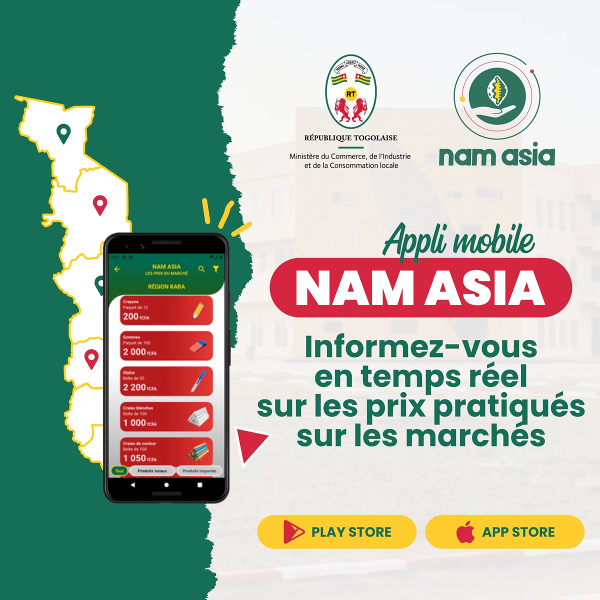 🇹🇬🇹🇬🇹🇬

Chers internautes et mobinautes, saviez-vous que les plateformes #Togognim et #Namasia sont déjà opérationnelles ? 😊

<a href="/GouvTg/">Gouvernement Togolais</a> <a href="/UEMOA_Officiel/">UEMOA_Officiel</a>